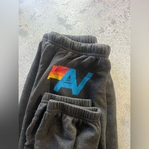 Aviator Nation Charcoal Women’s Sweats with Colorful Logo